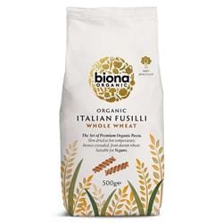 Organic Wholewheat Fusilli Pasta 500g