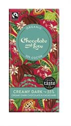 Organic/Fairtrade creamy dark chocolate with cacao nibs 55%