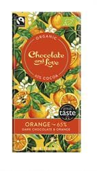 Vegan/Organic/Fairtrade Orange Dark Chocolate 65%