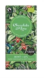 Organic/Fairtrade dark chocolate with peppermint crunch 67%