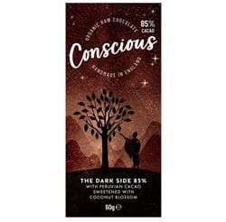 Dark Side 85% Raw Vegan Organic Chocolate Bar 60g