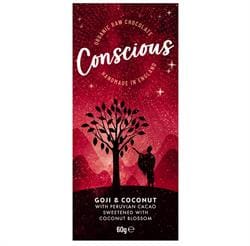 Goji & Coconut Raw Vegan Organic Chocolate Bar 60g