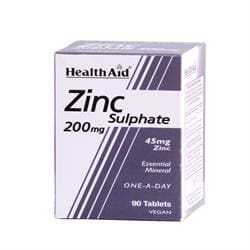 Zinc Sulphate 200mg (45mg elemental Zinc) - 90 Tablets