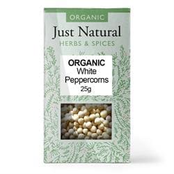 Organic White Peppercorns (Box) 25g