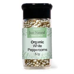 Organic White Peppercorns (Glass Jar) 52g