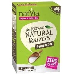 Natvia Sweetener 80 Sticks Box