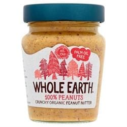 Whole Earth 100% Peanuts Crunchy Organic Peanut Butter 227g