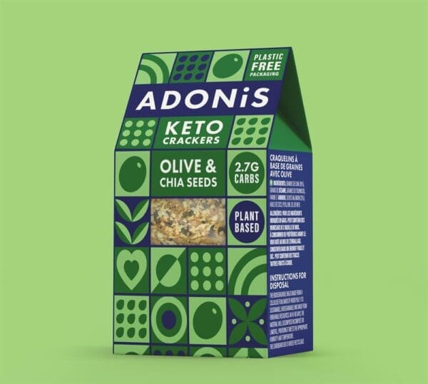 Keto Olive & Chia Seeds Crackers 60g - Image 2