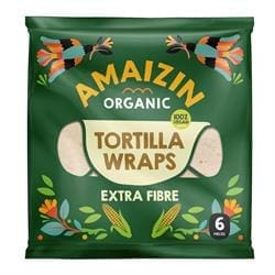 Amaizin Tortilla Wraps Extra Fibre Organic 240g Pack (6 pieces)