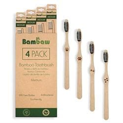 Bambaw | Bamboo toothbrushes (4-pack) | Medium