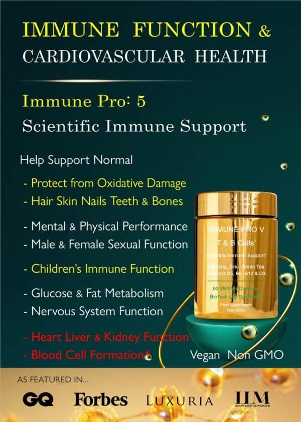 Cardio Immune 5 Glucose+Blood Health Fertility Nail Hair Bones 30 - Image 2