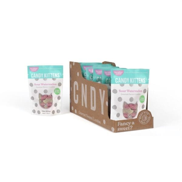 Candy Kittens Sour Watermelon Vegan Sweets 54g - Image 2