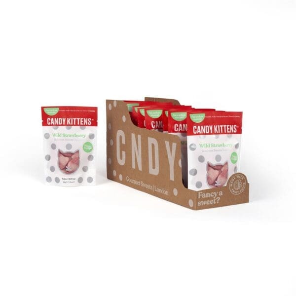 Candy Kittens Wild Strawberry Vegan Sweets 54g - Image 2