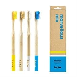 Bamboo Toothbrush Marvelous Mix Multi Pack Soft 4x colours