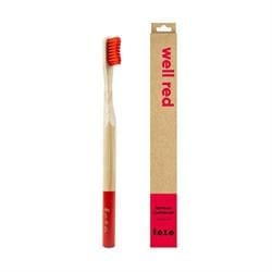 Bamboo Toothbrush "Well Red" - Red Medium 1 Unit