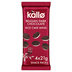 Kallo Belgian Dark Chocolate Rice Cake Minis 4 x 21g