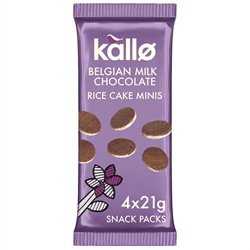 Kallo Mini Milk Choco Rice Cakes 84g (4x21g)