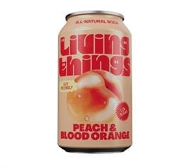 Sparkling peach and blood orange prebiotic soda