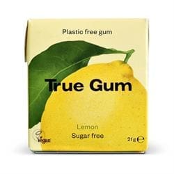 Plastic Free Vegan and Sugar Free Chewing Gum - Lemon 21g