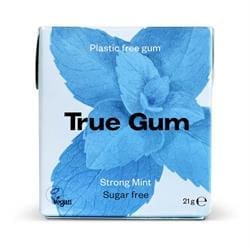 Plastic Free Vegan and Sugar Free Chewing Gum - Strong Mint 21g