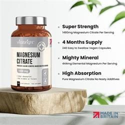 Magnesium Citrate 1480mg Providing 444mg Elemental Magnesium