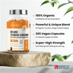 Organic Turmeric Curcumin - 2160mg - 120 day supply