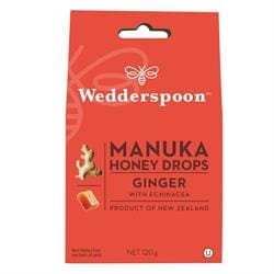 Manuka Honey Drops Ginger & Echinacea 120g