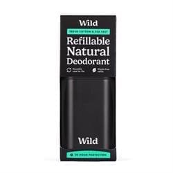 Wild Men's Black Case and Fresh Cotton & Sea Salt Deo 40g