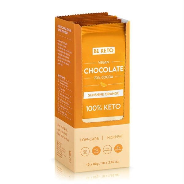 BeKeto - Vegan Keto Chocolate + MCT Sunshine Orange 80g - Image 2