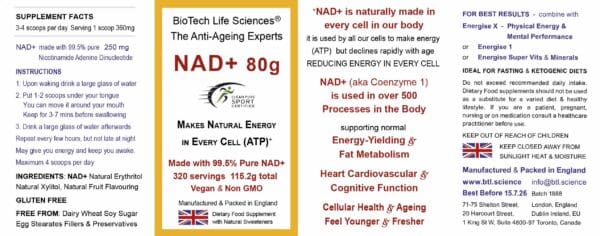 NAD+ 80 grams Anti-Ageing Ultra Pure >99.5% + Natural Citrus - Image 2