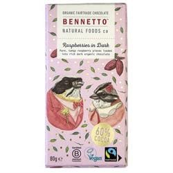 Organic Chocolate Bar Raspberry in Dark 80g