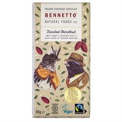 Organic Chocolate Bar Toasted Hazelnuts 80g