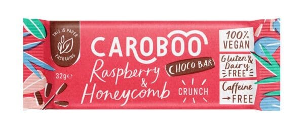 Caroboo Raspberry & Honeycomb Crunch Carob Bars 32g