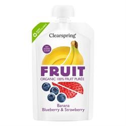 Organic FRUIT 100% Fruit Puree - Banana Blueberry & Strawberry 100g