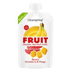 Organic FRUIT 100% Fruit Puree - Banana Strawberry & Mango 100g