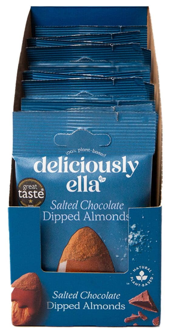 Deliciously Ella Salted Chocolate Dipped Almonds 27g - Image 2