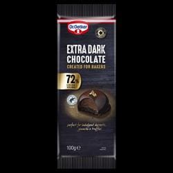 Dr Oetker Extra Dark Chocolate Bar 72% 100g