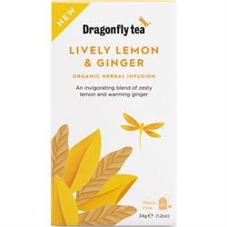 Dragonfly Lively Lemon & Ginger Organic Herbal Tea 20 Bag