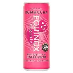 Organic Kombucha Soft Drink w/Raspberry & Elderflower 250ml can