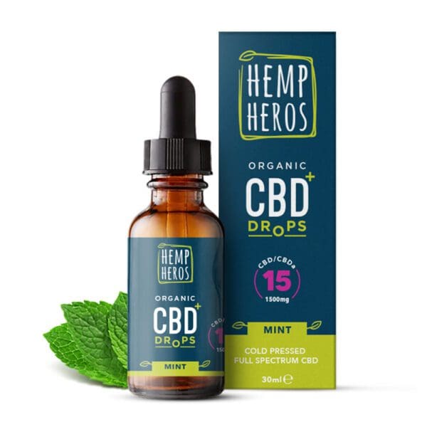 Organic cold pressed CBD+ 1500mg Mint flavour - 30ml bottle