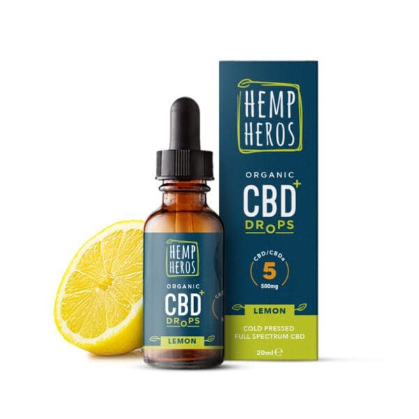 Organic cold pressed CBD+ 500mg lemon flavour - 20ml bottle