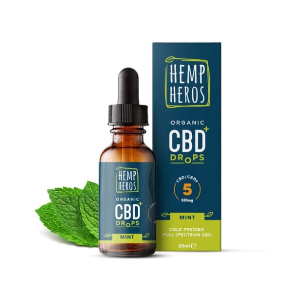 Organic cold pressed CBD+ 500mg Mint flavour - 20ml bottle