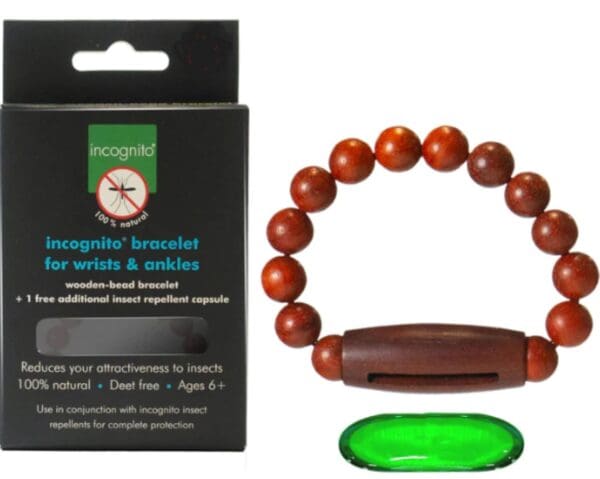 Wooden Bracelet With 2 Insect Repellent Capsules - Medium - Image 2