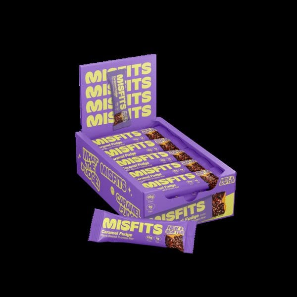 Misfits Plant-Based Caramel Fudge Protein Bar 50g - Image 2