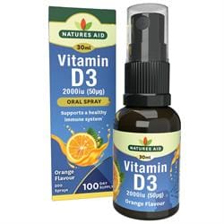 Vitamin D3 2000iu (50ug) Oral Spray (Cherry Flavour) 30ml