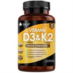 Vitamin D3 4000iu & K2 100mcg 120 Tablet