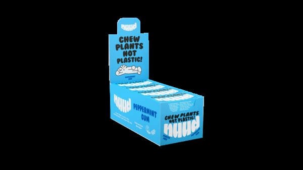 Nuud Peppermint Plastic Free Sugar Free Chewing Gum 18g - Image 2