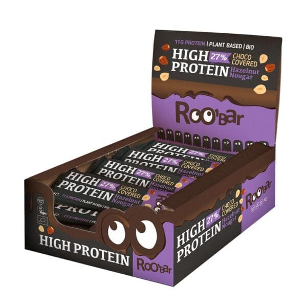 High Protein Chocolate Covered Bar with Hazelnut Nougat 40g - Image 2