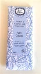 Roots & Wings Organic Sea Salt & Caramel Milk Chocolate Bar 80g