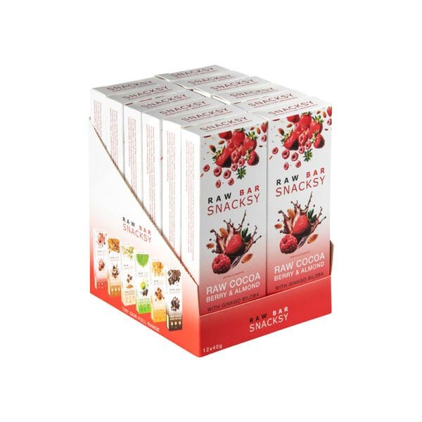 Snacksy Raw Chocolate Alternative Berry & Almond Bar 40g - Image 2